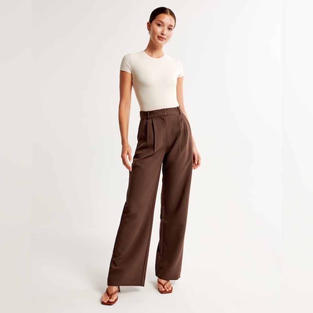 Abercrombie & Fitch Dark Brown Sloane Tailored Pants